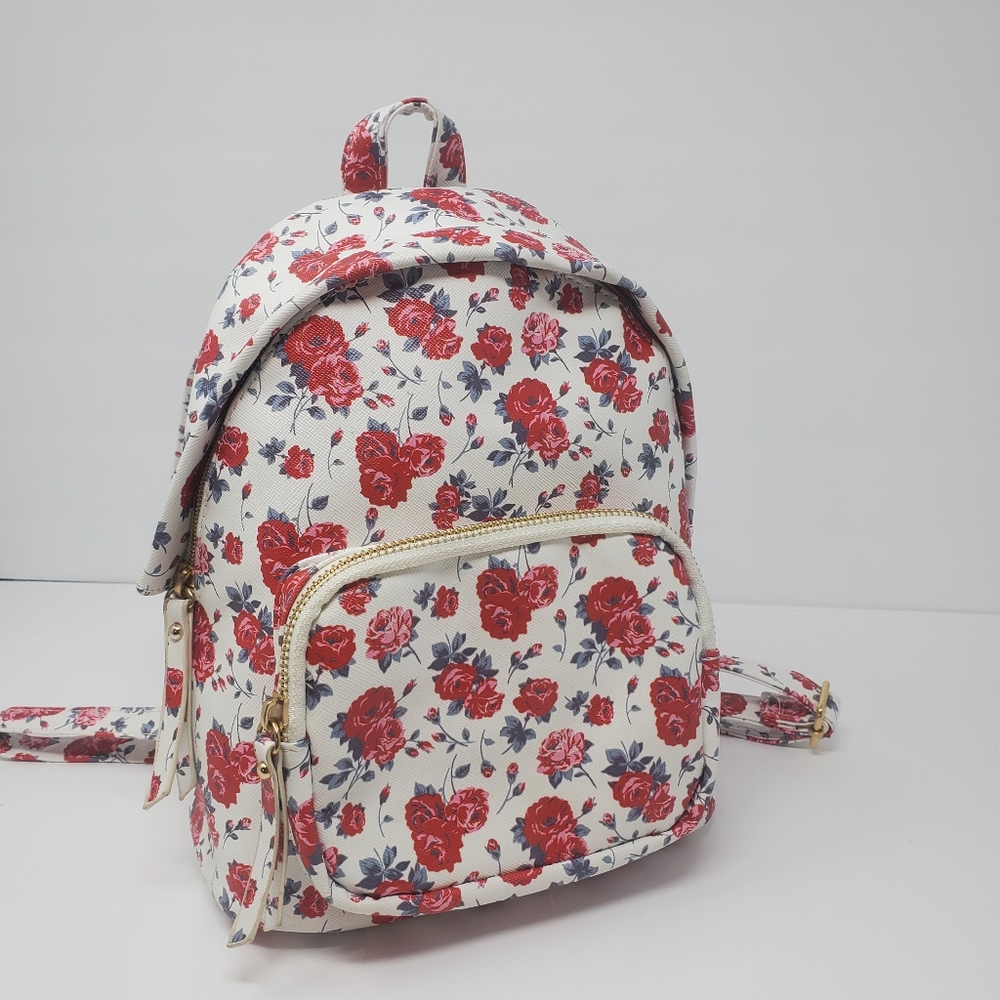 Under One Sky Pink Pastel Floral small backpack 11"x9"